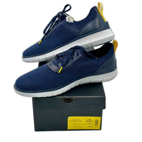 Cole Haan ZeroGrand Slip-On Sneakers Men’s Size 13 Navy with Yellow Accents NWT - Picture 3 of 5